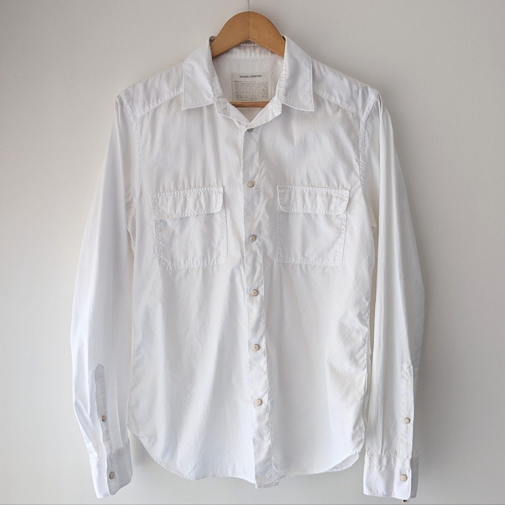 Mauro Grifoni Button Down Shirt Pockets Slim fit Italy 40 M